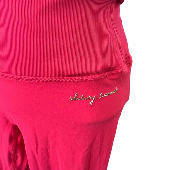Whitney Simmons Gymshark Coral pink Legging & Sports Bra Set With Gold Ring Bac - Picture 3 of 9